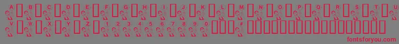 フォントKrBball – 赤い文字の灰色の背景