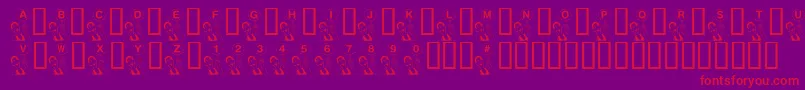 フォントKrBball – 紫の背景に赤い文字