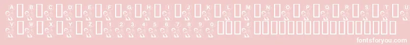 KrBball-Schriftart – Weiße Schriften auf rosa Hintergrund
