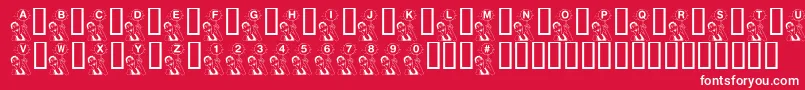 KrBball-Schriftart – Weiße Schriften auf rotem Hintergrund