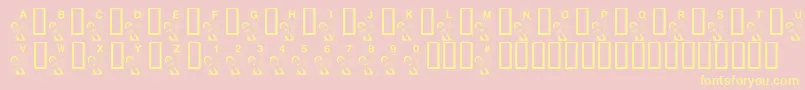 Weitere Informationen zur KrBball-Schriftart KrBball-Schriftart – Gelbe Schriften auf rosa Hintergrund
