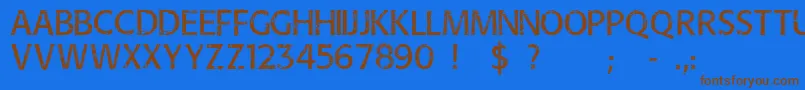 Overhaul Font – Brown Fonts on Blue Background