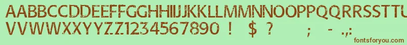 Overhaul Font – Brown Fonts on Green Background