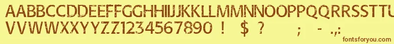 Overhaul Font – Brown Fonts on Yellow Background