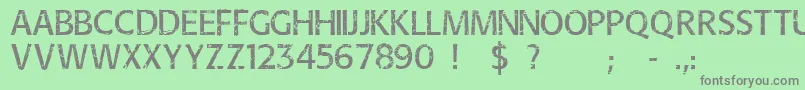 Overhaul Font – Gray Fonts on Green Background
