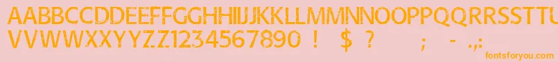 Overhaul Font – Orange Fonts on Pink Background