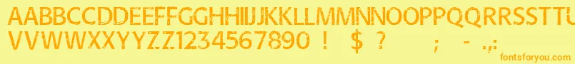Overhaul Font – Orange Fonts on Yellow Background