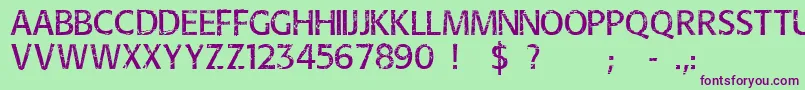 Overhaul Font – Purple Fonts on Green Background