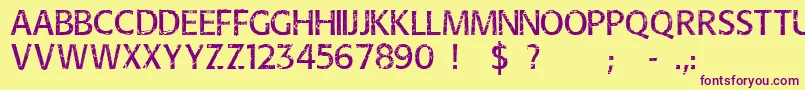 Overhaul Font – Purple Fonts on Yellow Background