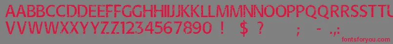 Overhaul-Schriftart – Rote Schriften auf grauem Hintergrund