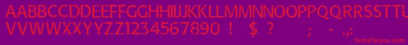 Overhaul-Schriftart – Rote Schriften auf violettem Hintergrund