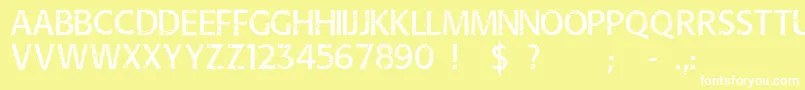 Overhaul Font – White Fonts on Yellow Background