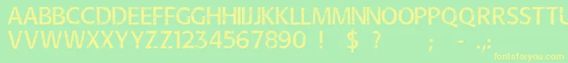 Overhaul Font – Yellow Fonts on Green Background