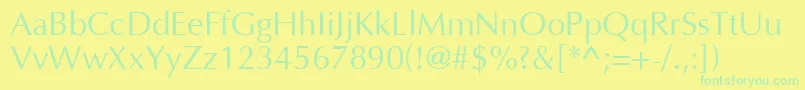 Czcionka OptimaCyr – zielone czcionki na żółtym tle