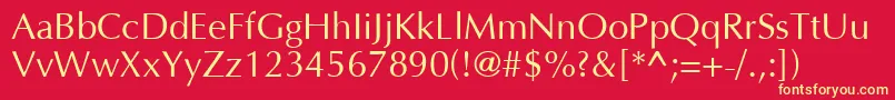 OptimaCyr Font – Yellow Fonts on Red Background