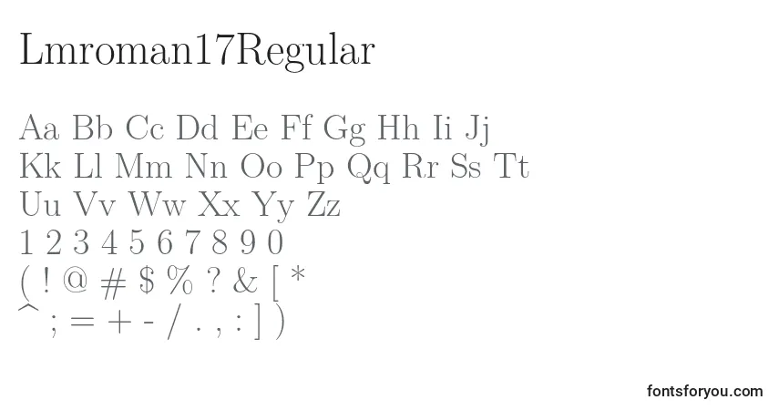 Шрифт Lmroman17Regular – алфавит, цифры, специальные символы