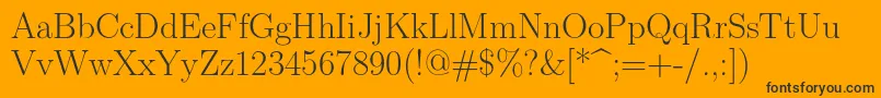 Шрифт Lmroman17Regular – чёрные шрифты на оранжевом фоне