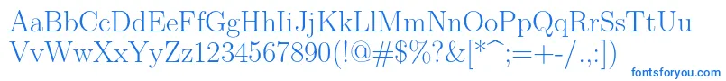 フォントLmroman17Regular – 白い背景に青い文字