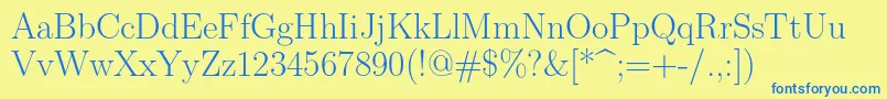 Lmroman17Regular Font – Blue Fonts on Yellow Background