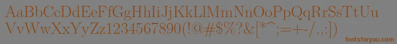 Шрифт Lmroman17Regular – коричневые шрифты на сером фоне