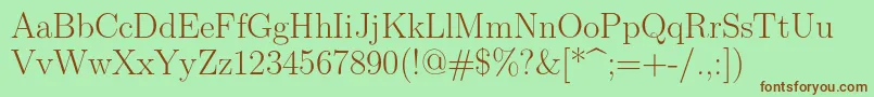 Шрифт Lmroman17Regular – коричневые шрифты на зелёном фоне