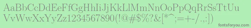 Lmroman17Regular Font – Gray Fonts on Green Background