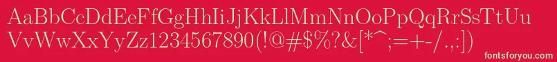 Lmroman17Regular Font – Green Fonts on Red Background