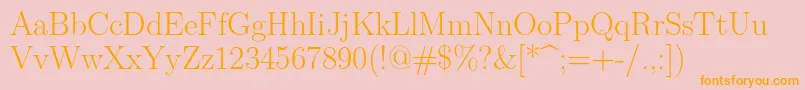 Lmroman17Regular Font – Orange Fonts on Pink Background