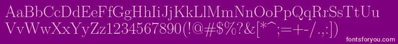 フォントLmroman17Regular – 紫の背景にピンクのフォント