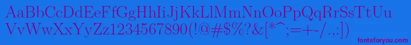 Шрифт Lmroman17Regular – фиолетовые шрифты на синем фоне