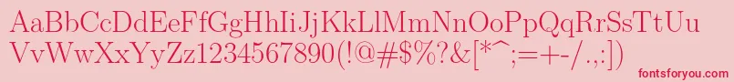 Lmroman17Regular-fontti – punaiset fontit vaaleanpunaisella taustalla