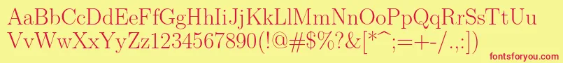 Lmroman17Regular Font – Red Fonts on Yellow Background