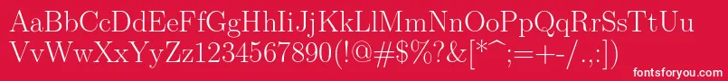 フォントLmroman17Regular – 赤い背景に白い文字