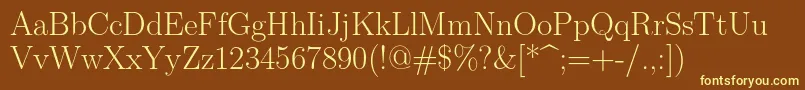 Lmroman17Regular Font – Yellow Fonts on Brown Background