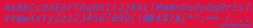 LettergothicstdBoldslanted Font – Blue Fonts on Red Background