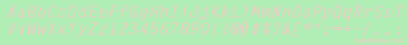 フォントLettergothicstdBoldslanted – 緑の背景にピンクのフォント