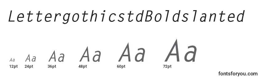 Größen der Schriftart LettergothicstdBoldslanted