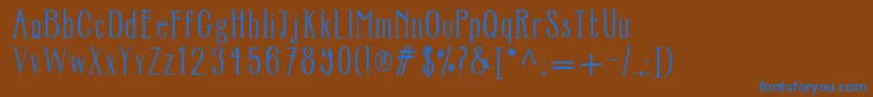 Treeftr-Schriftart – Blaue Schriften auf braunem Hintergrund