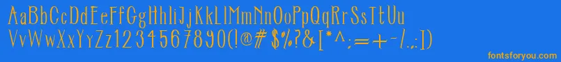 Treeftr-Schriftart – Orangefarbene Schriften auf blauem Hintergrund