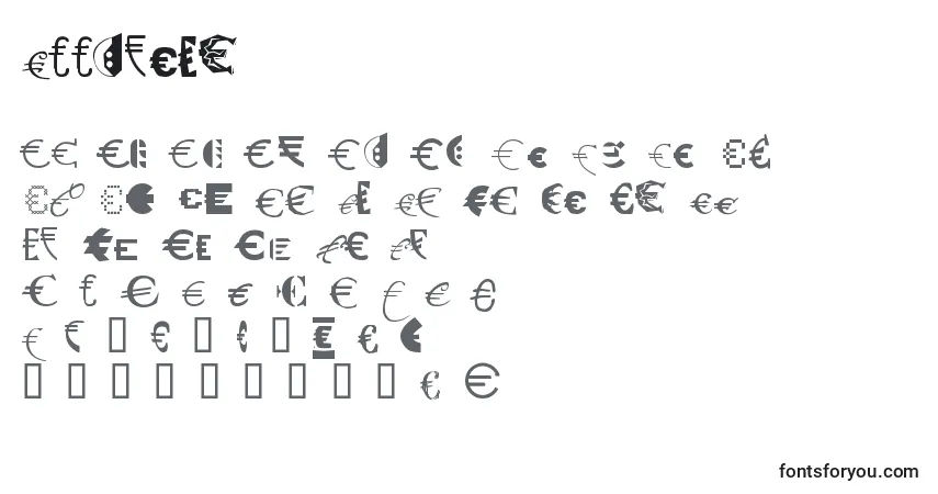 Czcionka P22euros – alfabet, cyfry, specjalne znaki