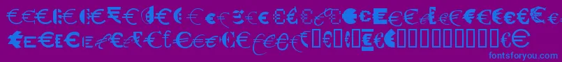 P22euros Font – Blue Fonts on Purple Background