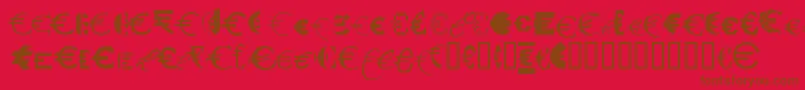 P22euros Font – Brown Fonts on Red Background