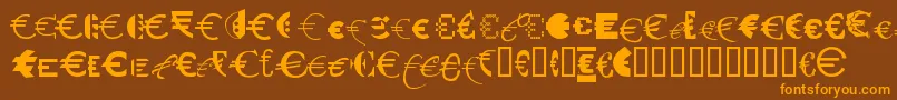 P22euros Font – Orange Fonts on Brown Background