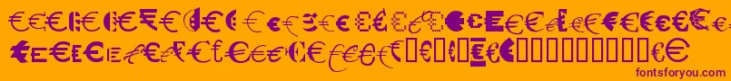 P22euros Font – Purple Fonts on Orange Background