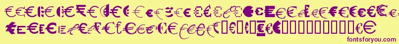 P22euros Font – Purple Fonts on Yellow Background