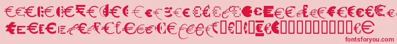 P22euros-Schriftart – Rote Schriften auf rosa Hintergrund