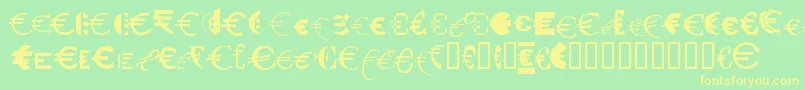 P22euros Font – Yellow Fonts on Green Background