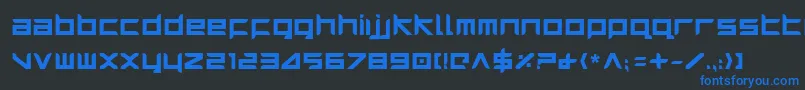 HarrierBold-fontti – siniset fontit mustalla taustalla