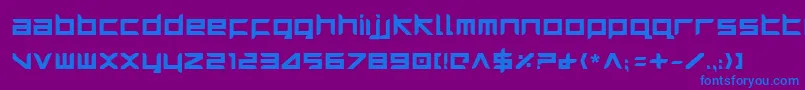 HarrierBold-Schriftart – Blaue Schriften auf violettem Hintergrund