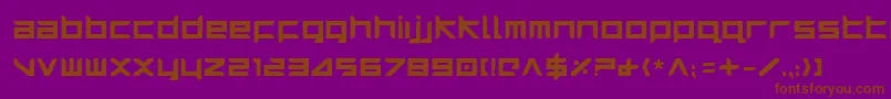 HarrierBold-Schriftart – Braune Schriften auf violettem Hintergrund